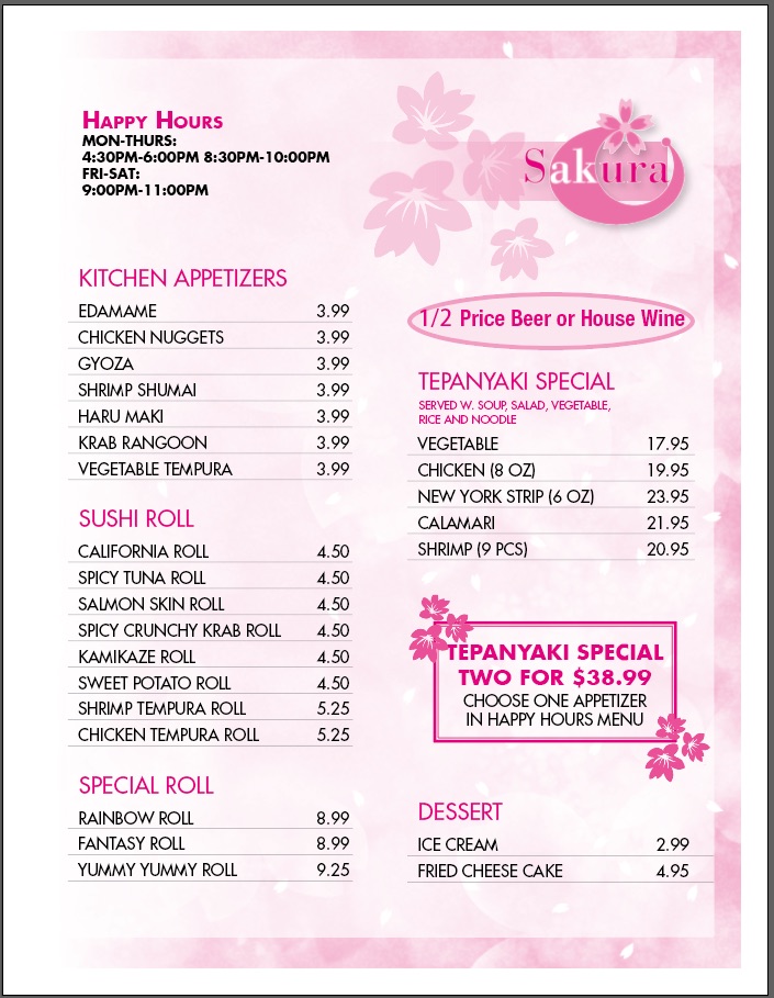 Happy Hour Menu